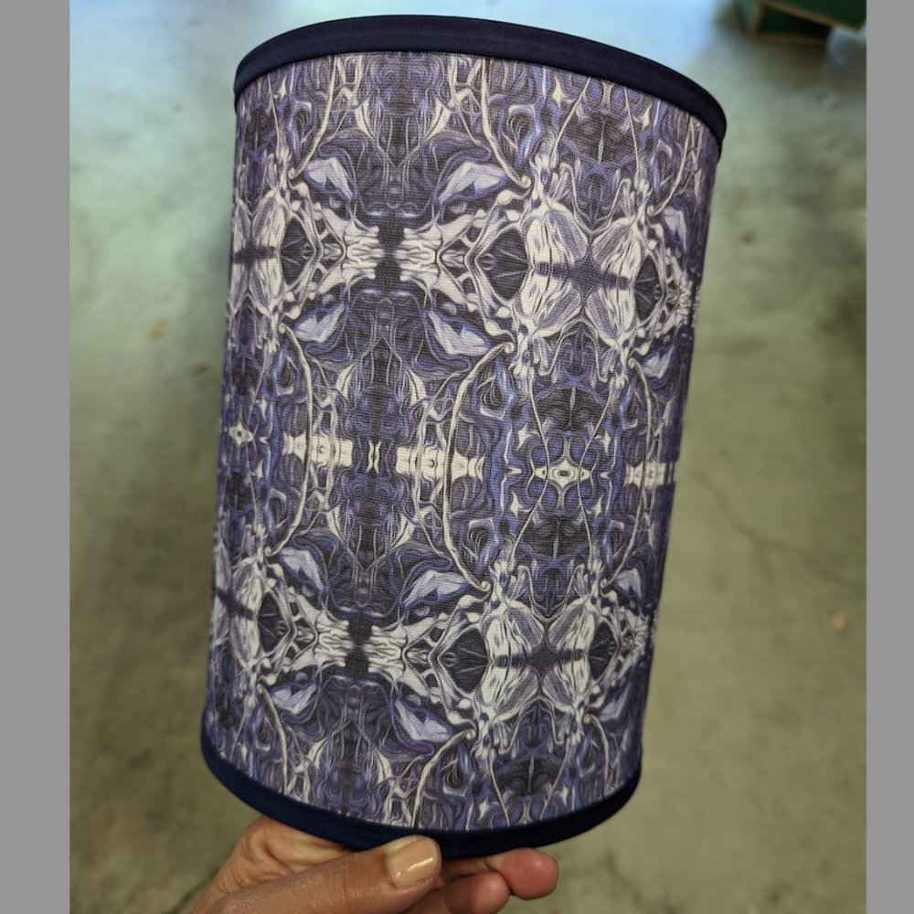 Blue/Gray/White Patterned Lampshade